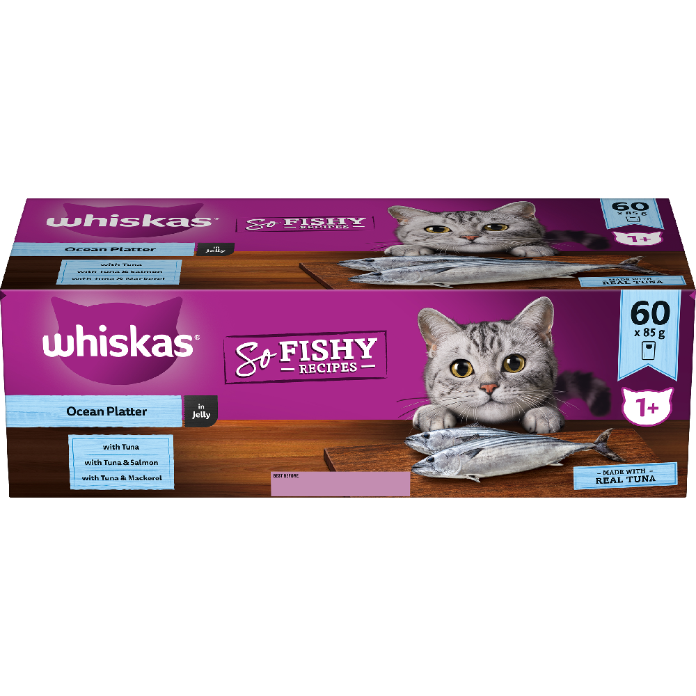 Adult So Fishy Wet Cat Food Ocean Platter in Jelly WHISKAS AU